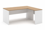 Ala de mesa de oficina VOLPI 80, blanco y roble, 80 x 40 cms