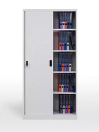 Armario metálico OLIMPO 902PC40, puertas correderas, gris ral 7035, 90x40x185 cms