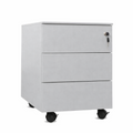 Cajonera metálica OLIMPO 3C, ruedas, 3 cajones, gris ral 7035.