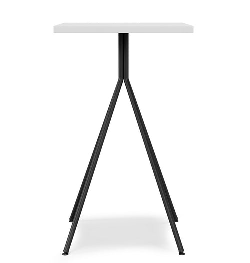 Mesa alta BISTRÓ, metal negro, tapa de MDP color blanco, 60 x 60 cms