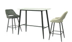 Mesa alta NITRA, metal, tapa blanca, 120 x 60 cms