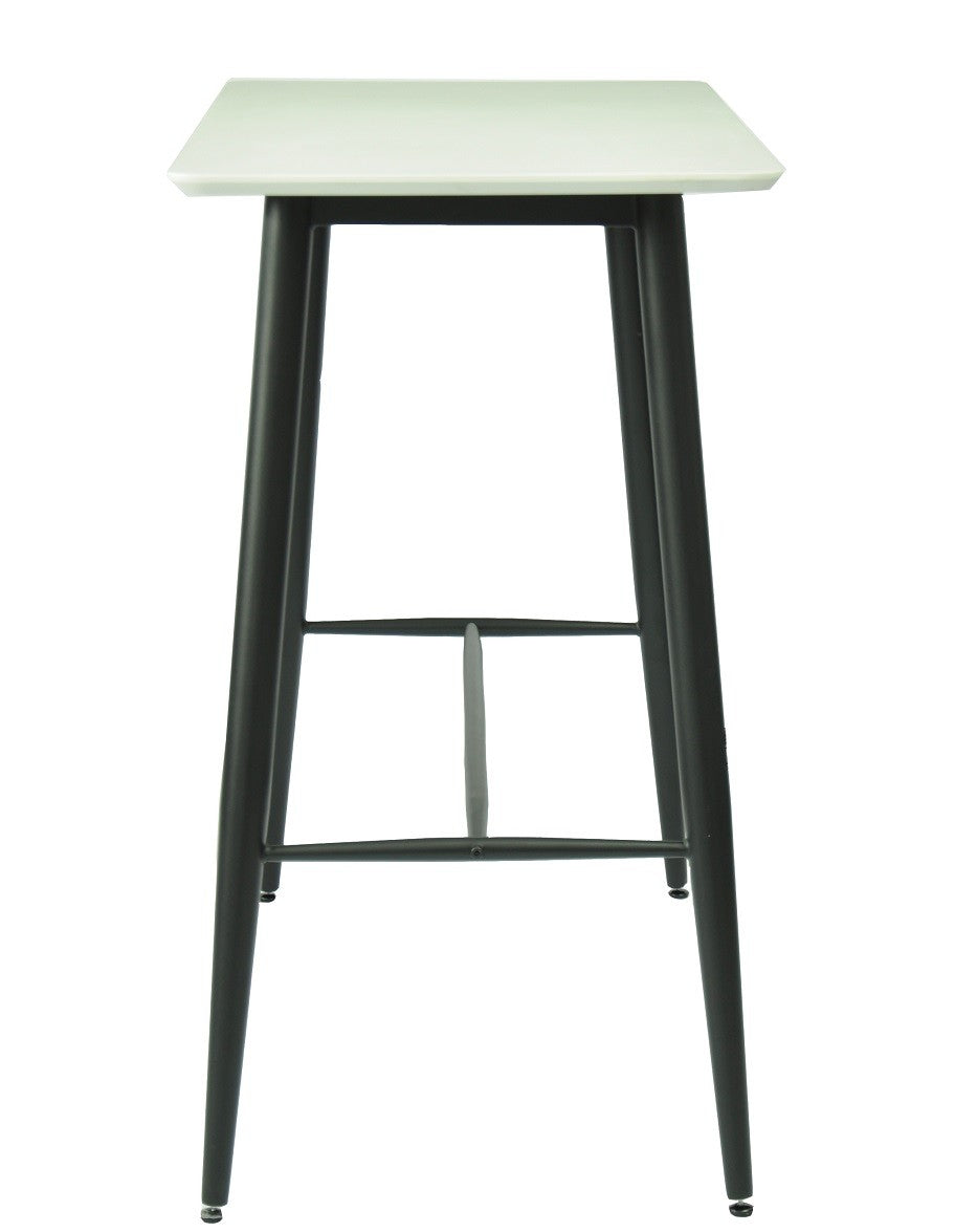 Mesa alta NITRA, metal, tapa blanca, 120 x 60 cms