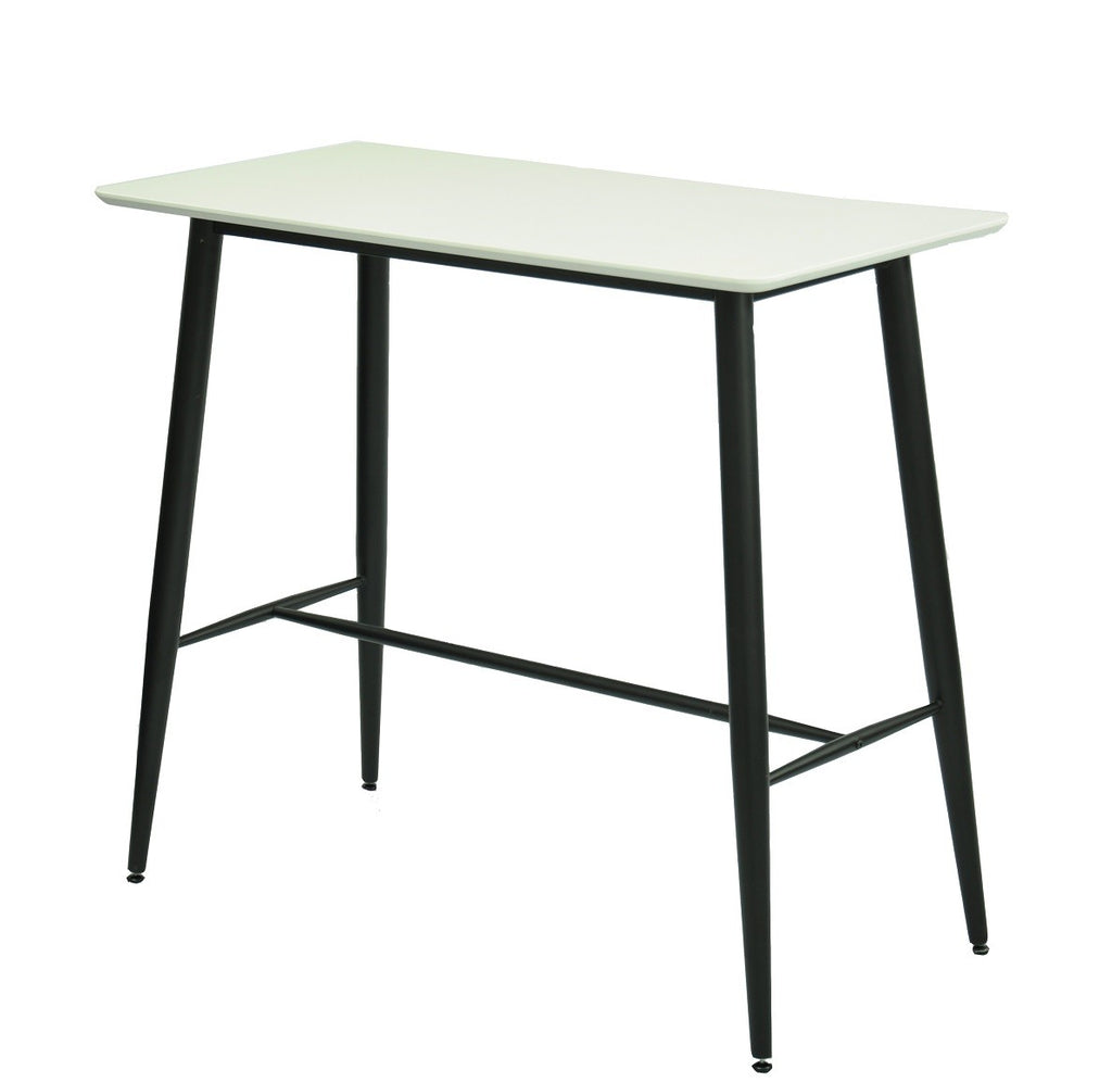 Mesa alta NITRA, metal, tapa blanca, 120 x 60 cms