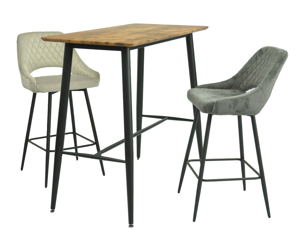 Mesa alta NITRA, metal, tapa DM 6064 vintage, 120 x 60 cms