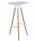 Mesa alta OTILIA NEW, madera, tapa blanca de 60 cms