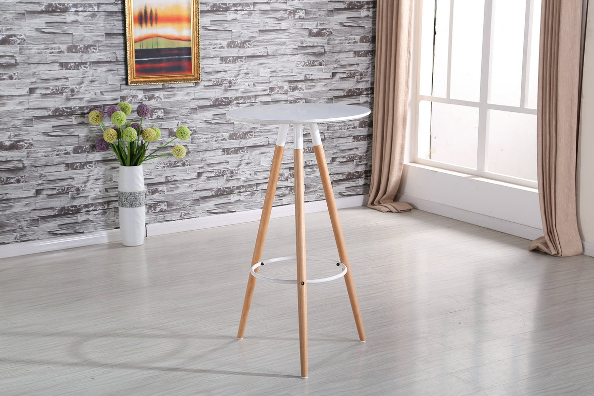 Mesa alta OTILIA NEW, madera, tapa blanca de 60 cms