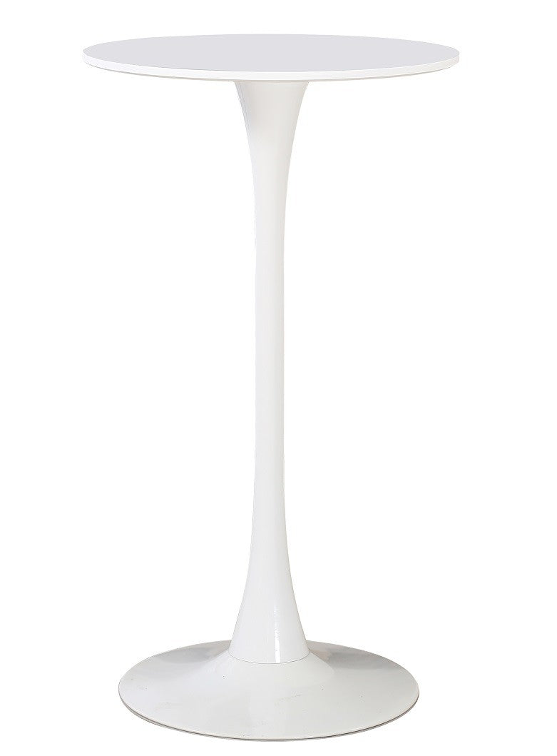 Mesa alta TUL ( SU ), metal, blanca, tapa blanca de 60 cms de diámetro