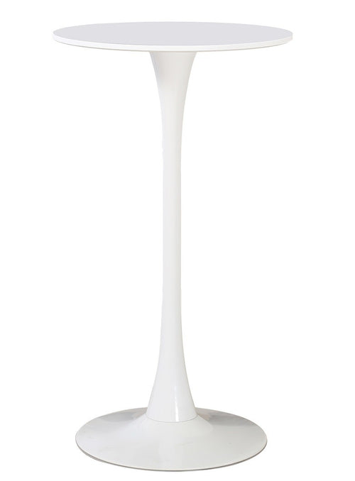 Mesa alta TUL ( SU ), metal, blanca, tapa blanca de 60 cms de diámetro