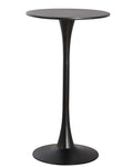 Mesa alta TUL (SU), metal, negra, tapa negra de 60 cms de diámetro