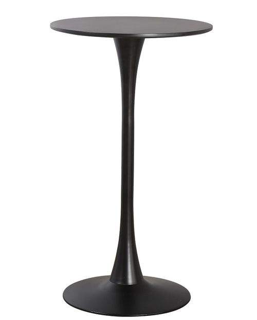 Mesa alta TUL (SU), metal, negra, tapa negra de 60 cms de diámetro