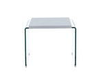 Mesa ARISTON, baja, lacada blanca, cristal, 60 x 63 cms