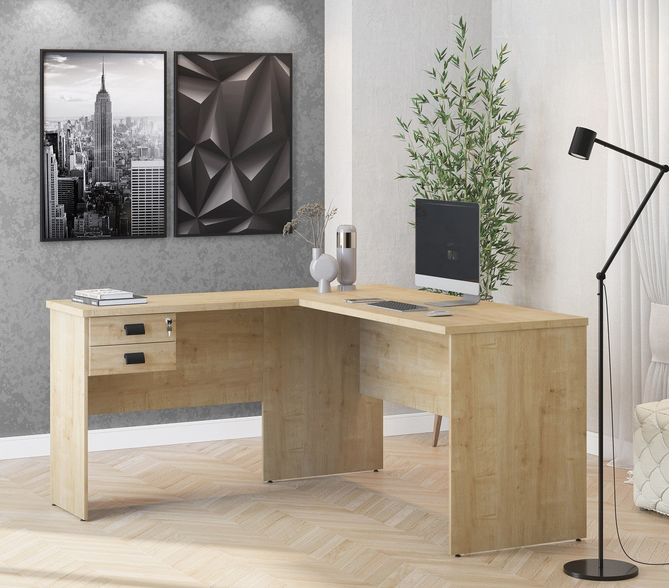 Mesa auxiliar ECO, bilaminado color natura, 90 x 40 cms