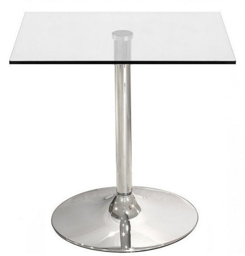 Mesa BERNIE 80C, cromada, cristal templado 80 x 80 cms