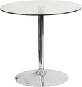 Mesa BERNIE 80R, cromada, cristal templado 80 cms de diámetro