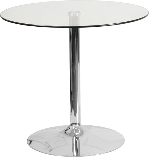 Mesa BERNIE 80R, cromada, cristal templado 80 cms de diámetro