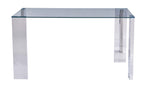 Mesa BETSY, acero inoxidable, cristal templado, 160x90 cms