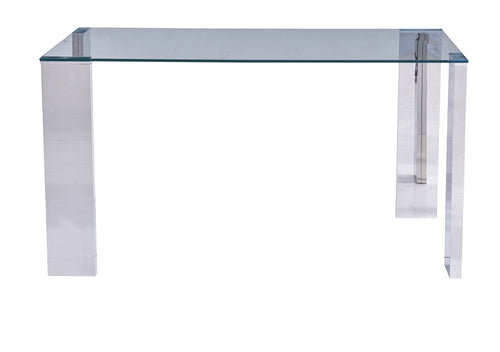 Mesa BETSY, acero inoxidable, cristal templado, 160x90 cms