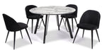 Mesa BIAGIO, metal, tapa DM imitación mármol, 120 cms de diámetro