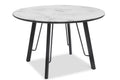 Mesa BIAGIO, metal, tapa DM imitación mármol, 120 cms de diámetro