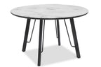 Mesa BIAGIO, metal, tapa DM imitación mármol, 120 cms de diámetro