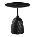 Mesa CAVEZZO, baja, negra, tapa cerámica mármol negro, 50 cms de diámetro
