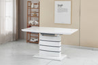 Mesa CHAMBERY, extensible, lacada blanca, 140 ~ 180 x 80 cms