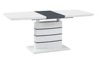 Mesa CHAMBERY, extensible, lacada blanca, 140 ~ 180 x 80 cms