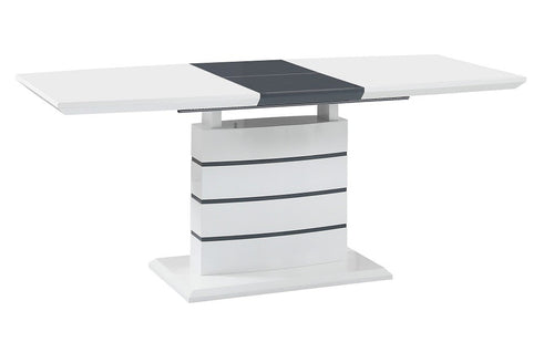 Mesa CHAMBERY, extensible, lacada blanca, 140 ~ 180 x 80 cms