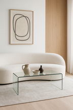 Mesa CHEVAL (SU), baja, cristal curvado, 100 x 48 cms