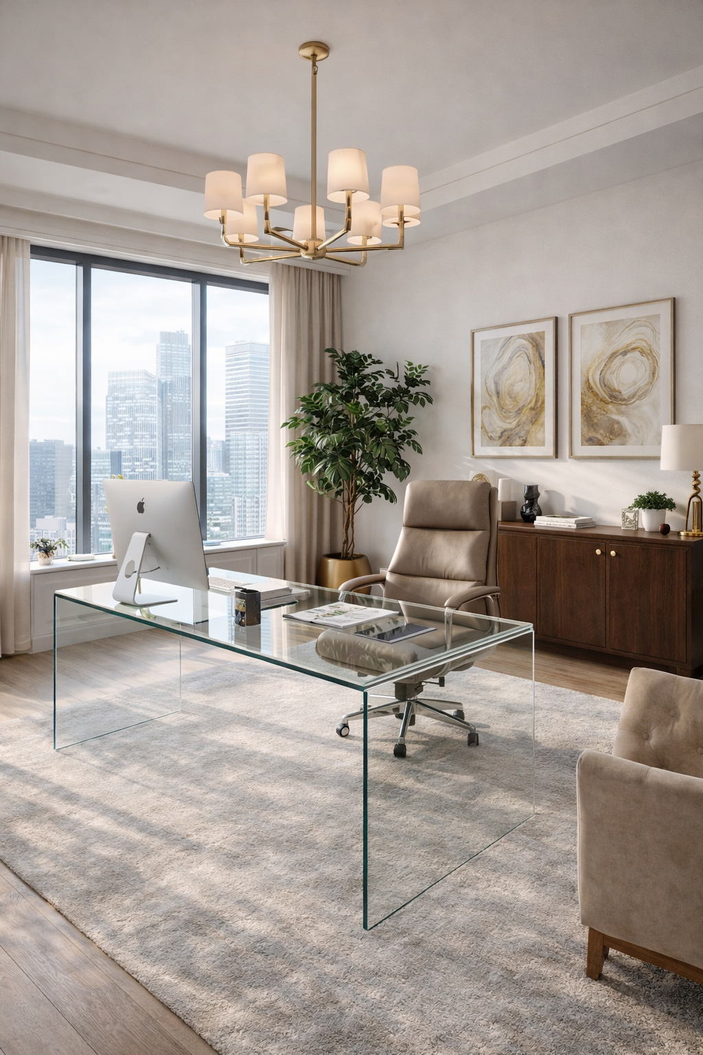 Mesa CONCORD NEW, cristal curvado, 150 x 80 cms