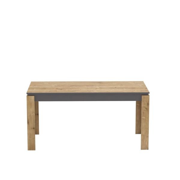 Mesa de comedor PHILIPPA, bilaminado roble con gris oscuro, 160 x 80 cms.