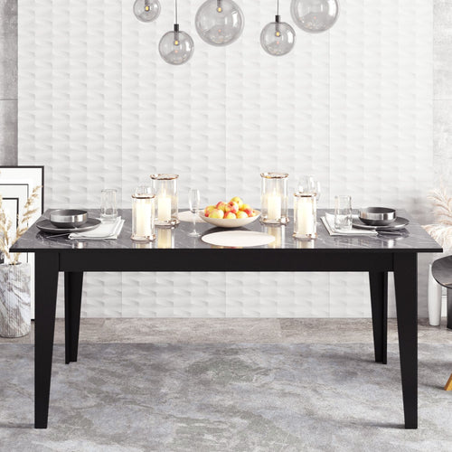 Mesa de comedor SIENA, bilaminado mármol negro, 180 x 90 cms.