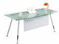 Mesa de oficina ACRE, vidrio templado blanco, 160 x 80 cms