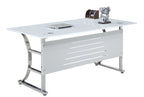 Mesa de oficina CADORE, vidrio templado super blanco, 160 x 80 cms