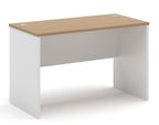 Mesa de oficina VOLPI 120, blanco y roble, 120 x 70 cms