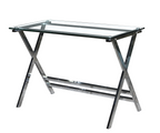 Mesa DELFOS (SU), cromada, cristal, 110 x 55 cms
