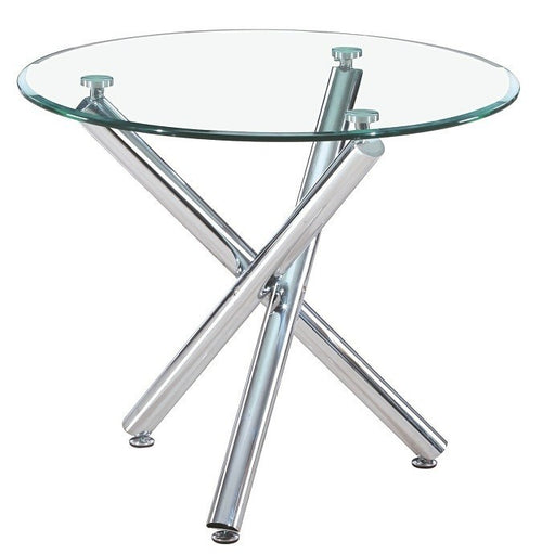 Mesa DESIREE NEW, cromada, cristal, 90 cms diámetro