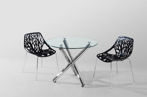 Mesa DESIREE NEW, cromada, cristal, 90 cms diámetro