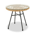 Mesa DEWA, baja, metal, ratán, cristal, 45 cms de diámetro