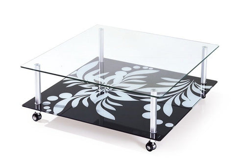 Mesa DURCAL, cristal, 100 x 100 cms