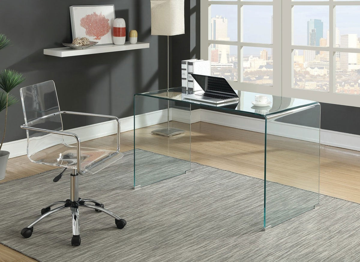Mesa FRIBURGO, cristal templado transparente, 120 x 60 cms