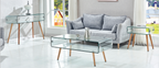 Mesa HOLANDA, madera, cristal, 55x40 cms