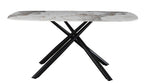Mesa JAZZ, metal negro, tapa de cristal templado, 160x90 cms