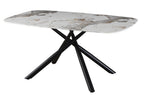 Mesa JAZZ, metal negro, tapa de cristal templado, 160x90 cms