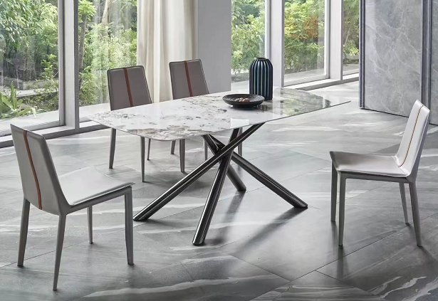 Mesa JAZZ, metal negro, tapa de cristal templado, 160x90 cms