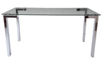 Mesa LAINEY 140 (M), cromada, cristal, 140x80 cms