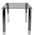 Mesa LAINEY 140 (M), cromada, cristal, 140x80 cms