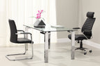Mesa LAINEY 160 (M), cromada, cristal, 160x90 cms