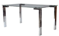 Mesa LAINEY 160 (M), cromada, cristal, 160x90 cms