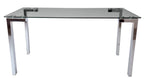 Mesa LAINEY 160 (M), cromada, cristal, 160x90 cms